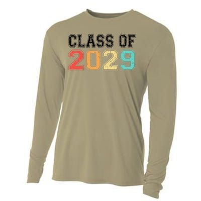 Class Of 2029 Grow With Me Graduation Retro Vintage Cooling Performance Long Sleeve Crew