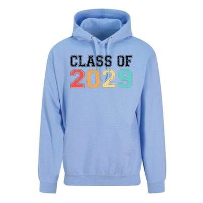 Class Of 2029 Grow With Me Graduation Retro Vintage Unisex Surf Hoodie