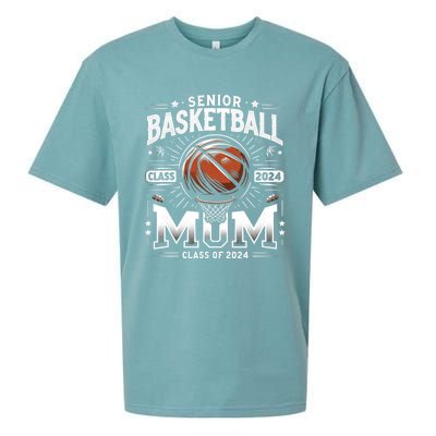 Class Of 2024 Senior Mom Basketball Graduation Gift Sueded Cloud Jersey T-Shirt