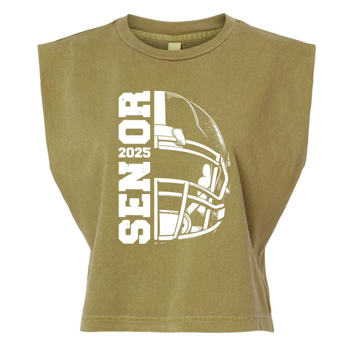 Class Of 2025 Senior 25 Football 2025 Graduation Party Garment-Dyed Women's Muscle Tee