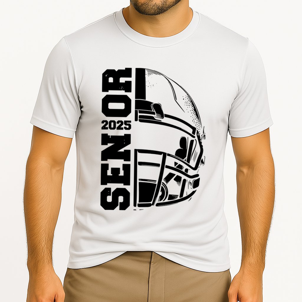 Class Of 2025 Senior 25 Football 2025 Graduation Party Cooling Performance Crew T-Shirt