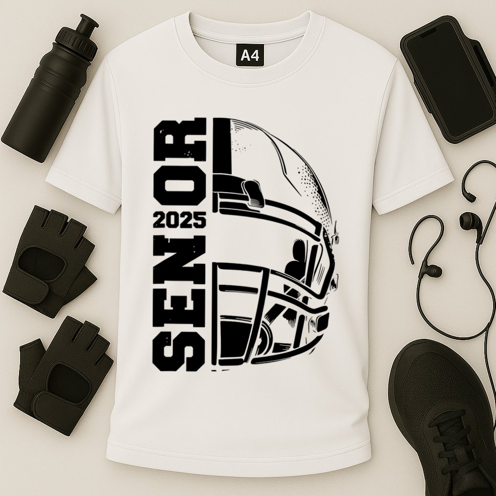 Class Of 2025 Senior 25 Football 2025 Graduation Party Cooling Performance Crew T-Shirt