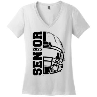 Class Of 2025 Senior 25 Football 2025 Graduation Party Women's V-Neck T-Shirt