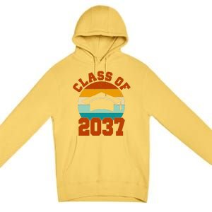 Class Of 2037 Kindergarten Graduation Retro Premium Pullover Hoodie