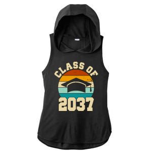 Class Of 2037 Kindergarten Graduation Retro Ladies PosiCharge Tri-Blend Wicking Draft Hoodie Tank