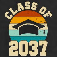 Class Of 2037 Kindergarten Graduation Retro Cool Comfort Performance Bucket Hat