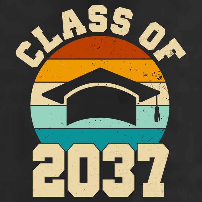 Class Of 2037 Kindergarten Graduation Retro Cool Comfort Performance Bucket Hat