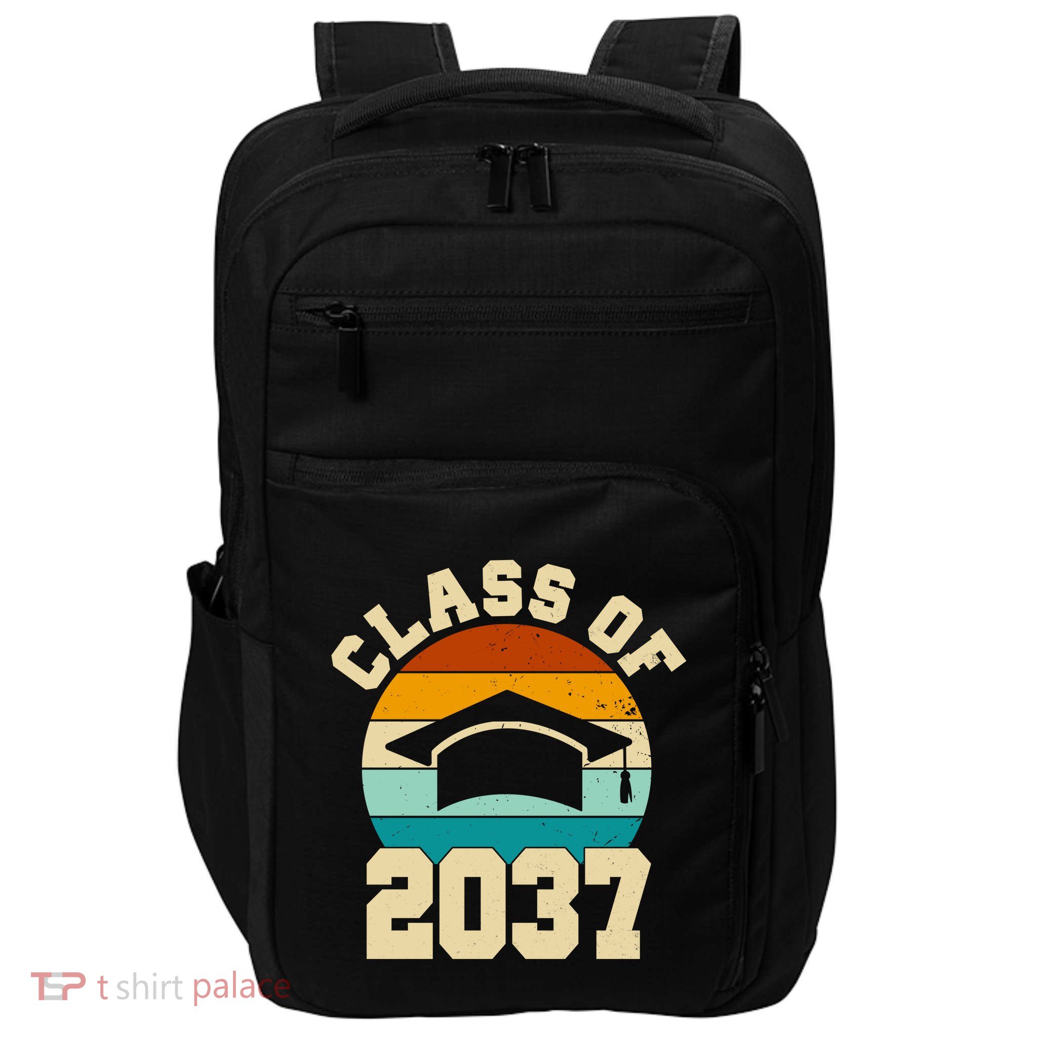 Class Of 2037 Kindergarten Graduation Retro Impact Tech Backpack