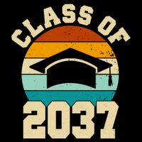 Class Of 2037 Kindergarten Graduation Retro Backpack