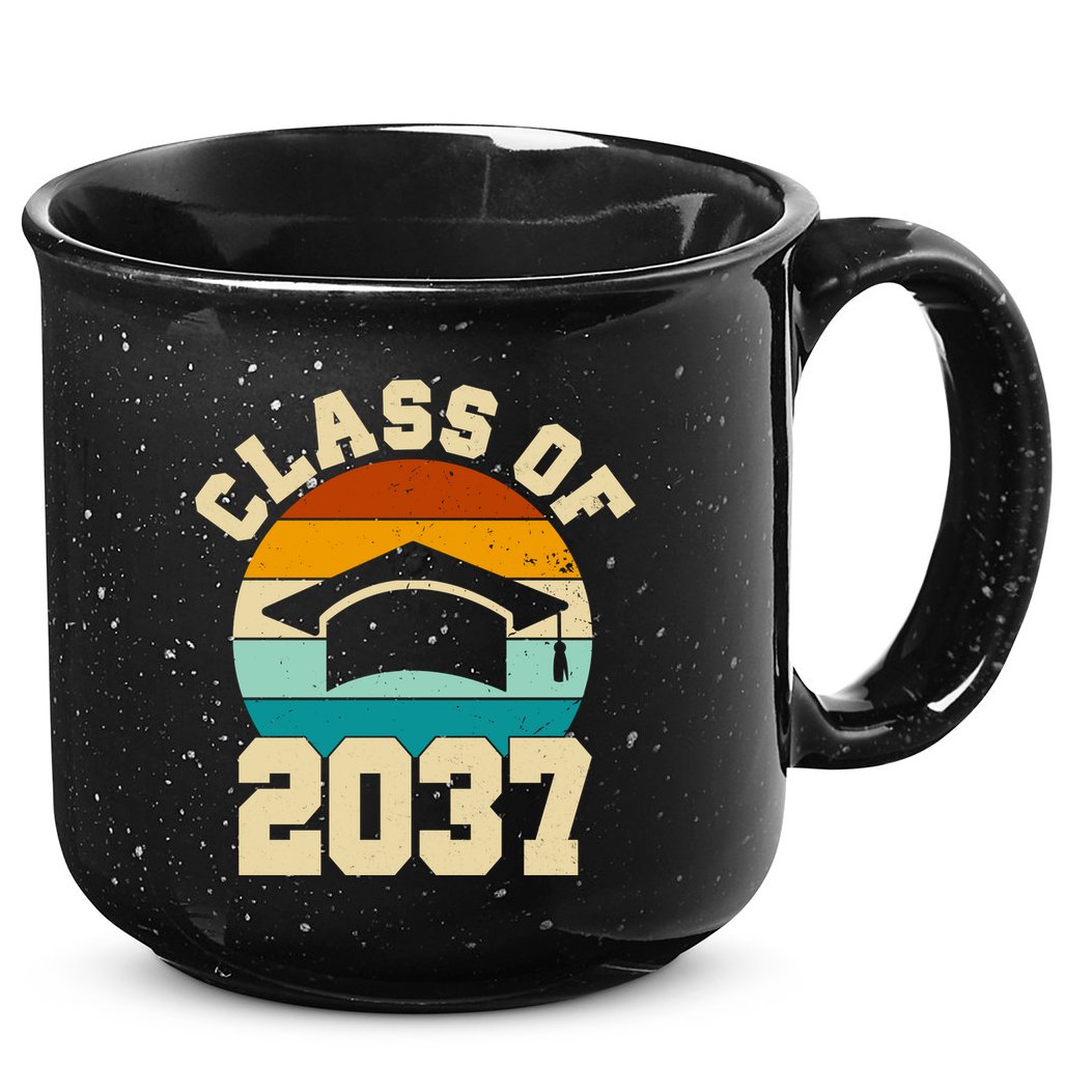 Class Of 2037 Kindergarten Graduation Retro 15oz Campfire Ceramic Mug