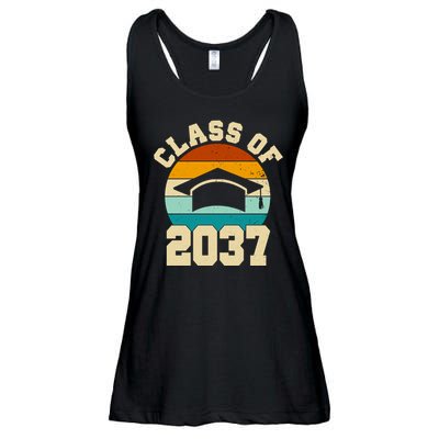 Class Of 2037 Kindergarten Graduation Retro Ladies Essential Flowy Tank
