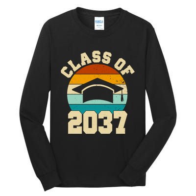 Class Of 2037 Kindergarten Graduation Retro Tall Long Sleeve T-Shirt