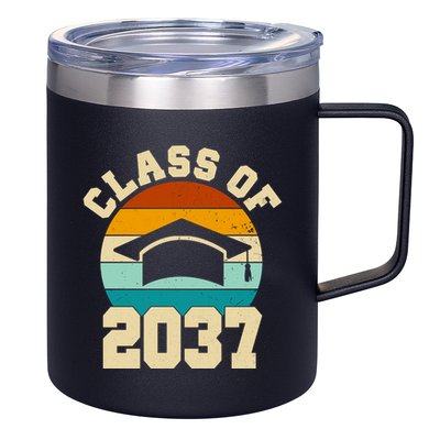 Class Of 2037 Kindergarten Graduation Retro 12oz Stainless Steel Coffee Mug