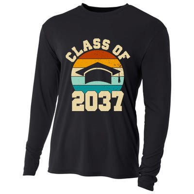 Class Of 2037 Kindergarten Graduation Retro Cooling Performance Long Sleeve Crew
