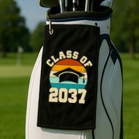 Class Of 2037 Kindergarten Graduation Retro Golf Towel