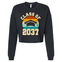 Class Of 2037 Kindergarten Graduation Retro Cropped Pullover Crew