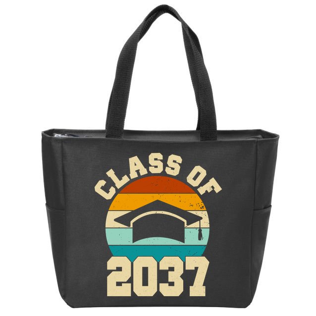 Class Of 2037 Kindergarten Graduation Retro Zip Tote Bag