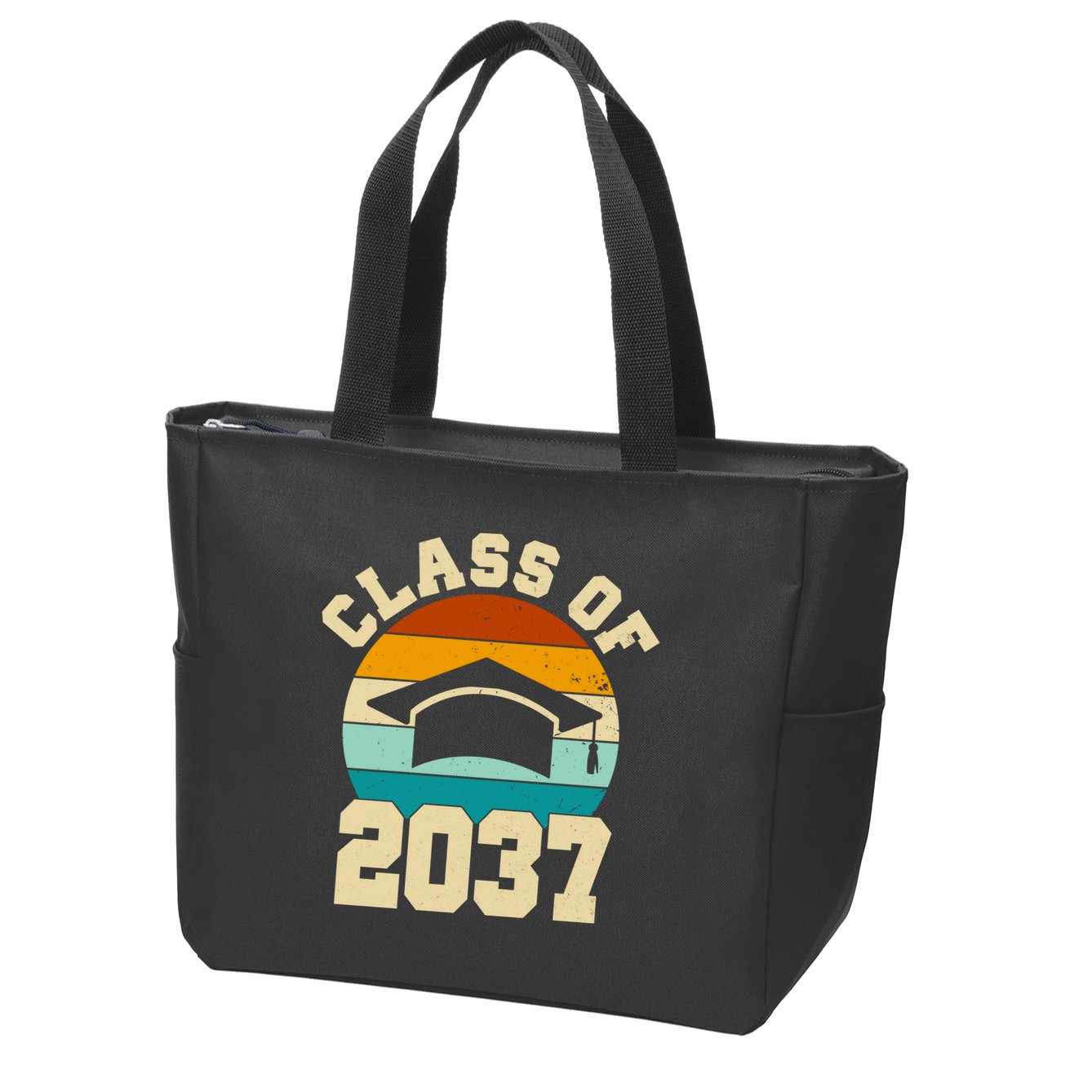 Class Of 2037 Kindergarten Graduation Retro Zip Tote Bag