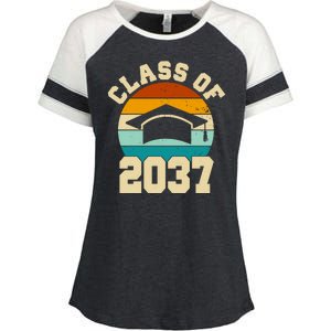 Class Of 2037 Kindergarten Graduation Retro Enza Ladies Jersey Colorblock Tee