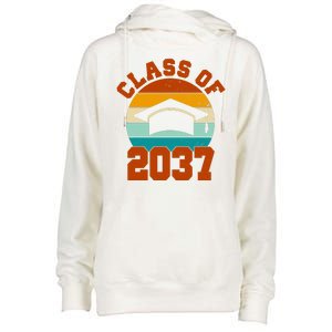 Class Of 2037 Kindergarten Graduation Retro Womens Funnel Neck Pullover Hood