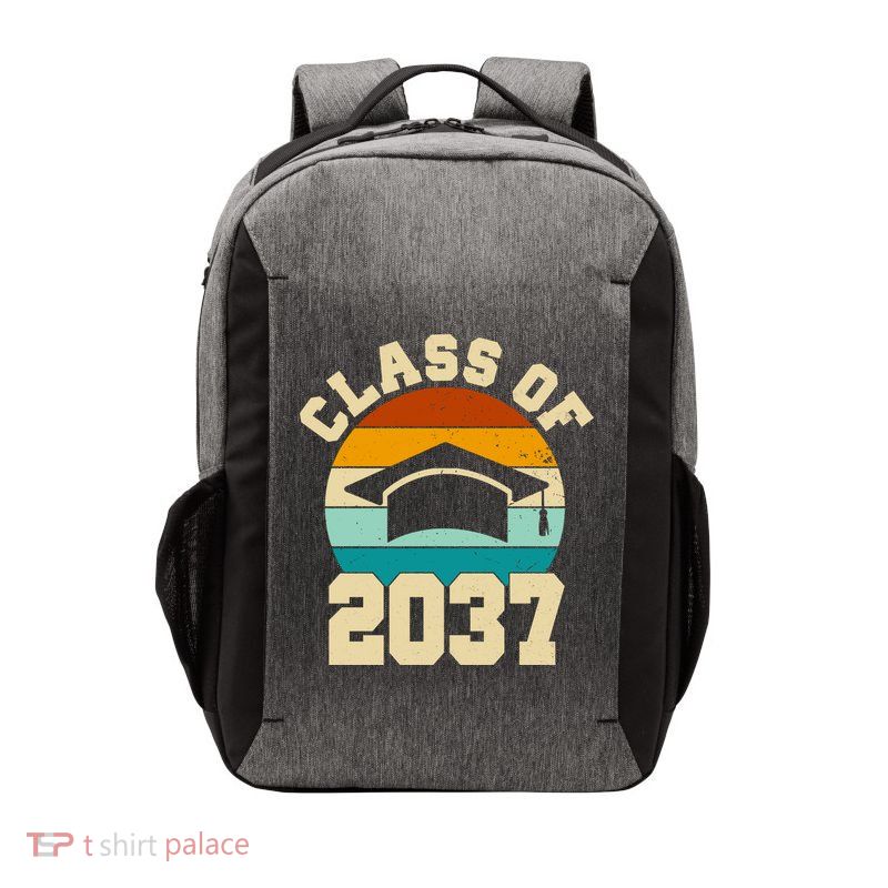 Class Of 2037 Kindergarten Graduation Retro Vector Backpack