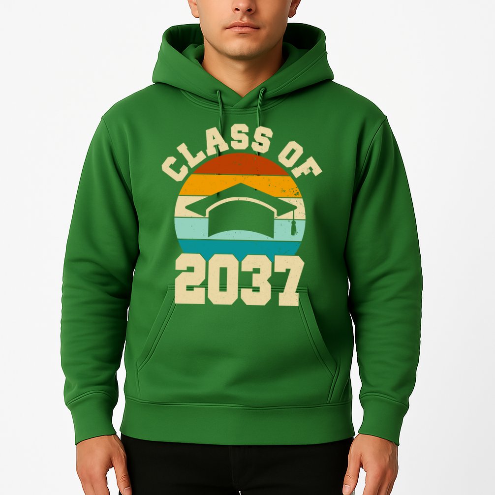 Class Of 2037 Kindergarten Graduation Retro Hoodie