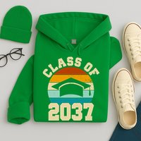 Class Of 2037 Kindergarten Graduation Retro Hoodie