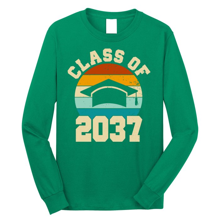 Class Of 2037 Kindergarten Graduation Retro Long Sleeve Shirt