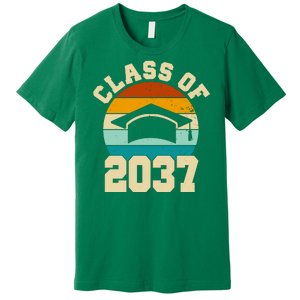 Class Of 2037 Kindergarten Graduation Retro Premium T-Shirt