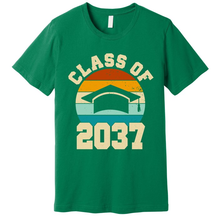 Class Of 2037 Kindergarten Graduation Retro Premium T-Shirt
