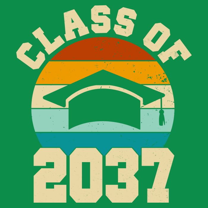 Class Of 2037 Kindergarten Graduation Retro Baby Bodysuit