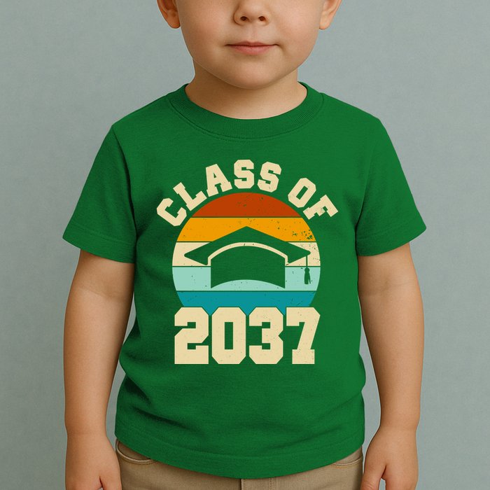 Class Of 2037 Kindergarten Graduation Retro Toddler T-Shirt