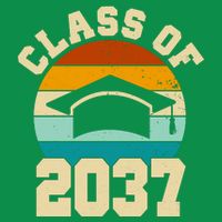 Class Of 2037 Kindergarten Graduation Retro Toddler T-Shirt
