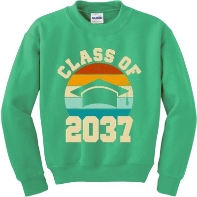 Class Of 2037 Kindergarten Graduation Retro Kids Sweatshirt
