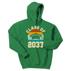 Class Of 2037 Kindergarten Graduation Retro Kids Hoodie