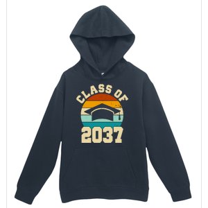 Class Of 2037 Kindergarten Graduation Retro Urban Pullover Hoodie