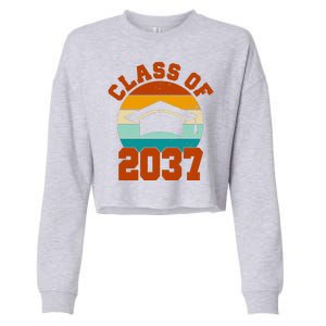 Class Of 2037 Kindergarten Graduation Retro Cropped Pullover Crew