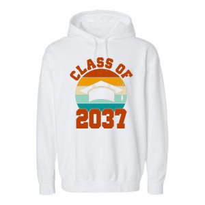 Class Of 2037 Kindergarten Graduation Retro Garment-Dyed Fleece Hoodie