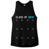 Class Of 2035 Grow With Me Graduation First Day Handprints Ladies PosiCharge Tri-Blend Wicking Tank