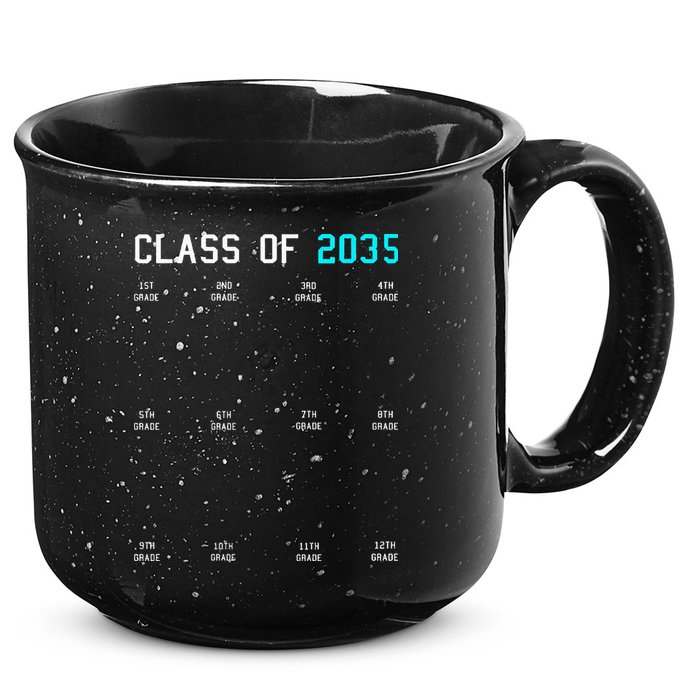 Class Of 2035 Grow With Me Graduation First Day Handprints 15oz Campfire Ceramic Mug