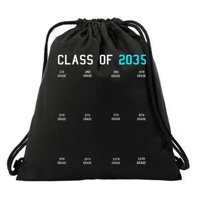 Class Of 2035 Grow With Me Graduation First Day Handprints Drawstring Bag