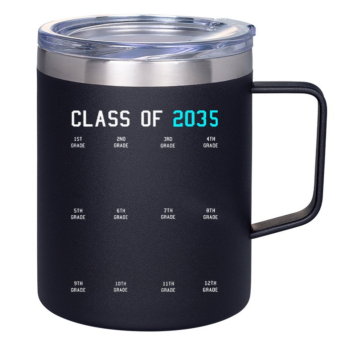 Class Of 2035 Grow With Me Graduation First Day Handprints 12oz Stainless Steel Coffee Mug