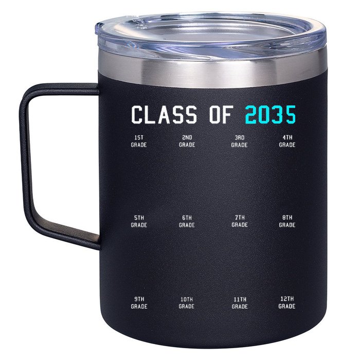 Class Of 2035 Grow With Me Graduation First Day Handprints 12oz Stainless Steel Coffee Mug