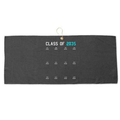 Class Of 2035 Grow With Me Graduation First Day Handprints Large Microfiber Waffle Golf Towel