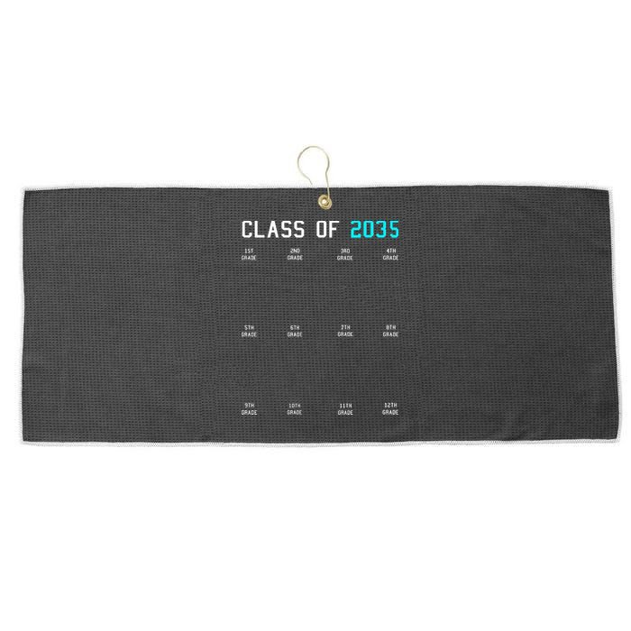 Class Of 2035 Grow With Me Graduation First Day Handprints Large Microfiber Waffle Golf Towel