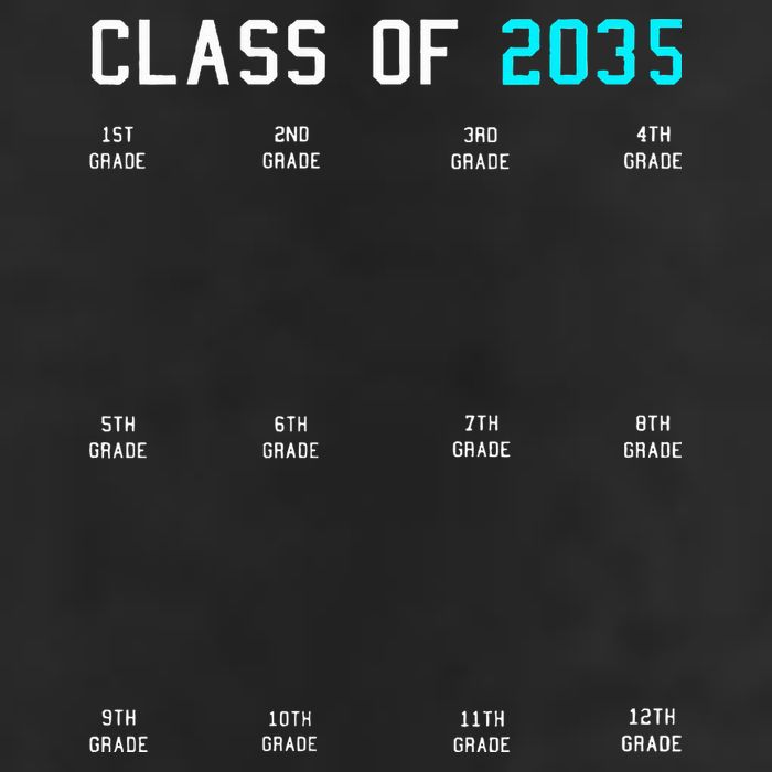 Class Of 2035 Grow With Me Graduation First Day Handprints 25L Jumbo Tote