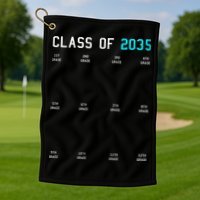 Class Of 2035 Grow With Me Graduation First Day Handprints Golf Towel