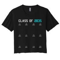 Class Of 2035 Grow With Me Graduation First Day Handprints Crop Top