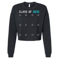 Class Of 2035 Grow With Me Graduation First Day Handprints Cropped Pullover Crew
