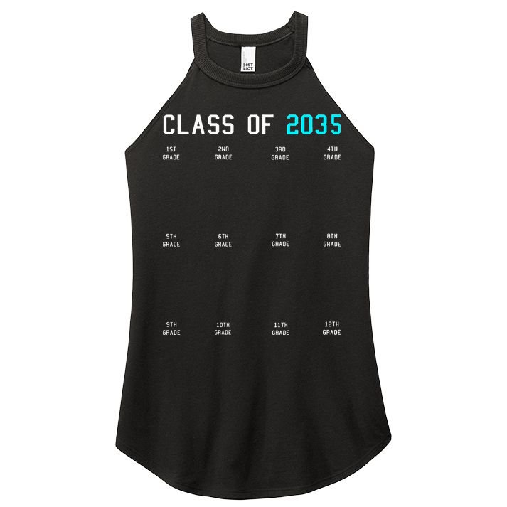 Class Of 2035 Grow With Me Graduation First Day Handprints Women's Perfect Tri Rocker Tank